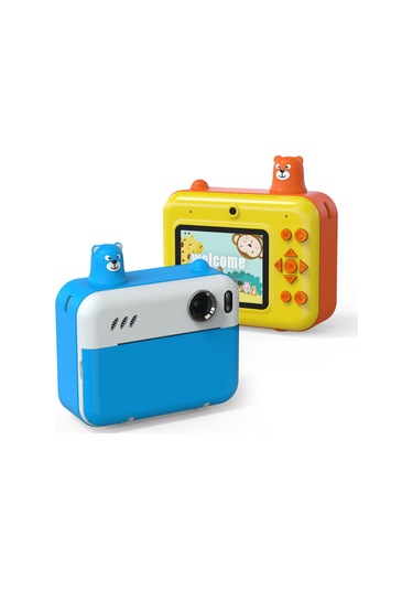 Springsun Çocuklar İçin Hızlı Baskı Kamera - 1080p Video/ Fotoğraf, 2.36" Ips Ekran, Çift Kameralı, Mp3 Çalar, Mavi Batteri Ve Baskı Kağıdı Dahil