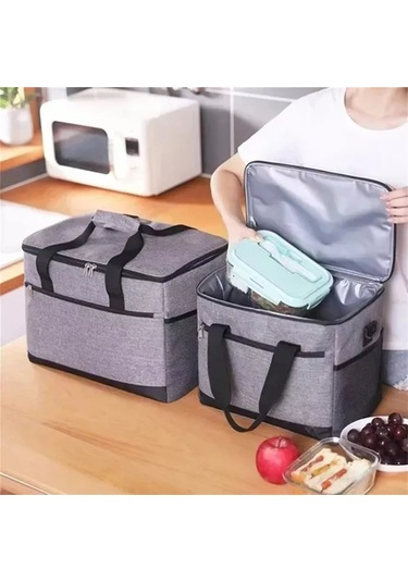 Teltree 30l Büyük Kapasiteli Oxford Kumaş Soğutucu Çanta, Isı Yalıtımlı, Su Geçirmez, Piknik, Kamp, Araç İçin, Yan Elden Taşınabilir Bej