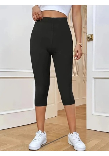 Kadın Yüksek Bel Dalgıç Midi Tayt