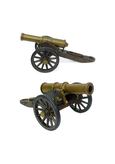 Vintage Amerikan İç Savaş Topu Nostaljik Metal Top Arabası 31cm