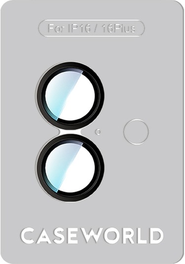 İphone 16 Plus Uyumlu Caseworld Alloy Two-color Serisi Lens Koruyucu Siyah