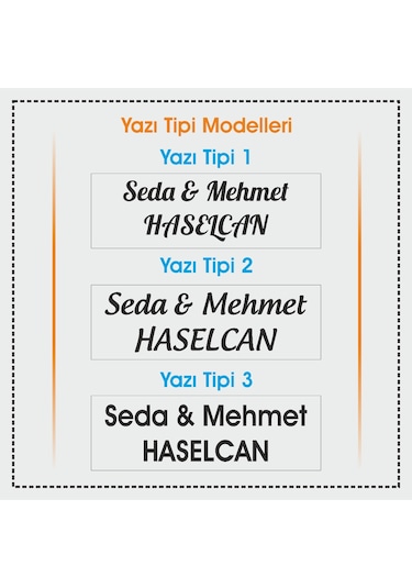 İsme Özel Kabartma Daire Ev Kapı İsimliği