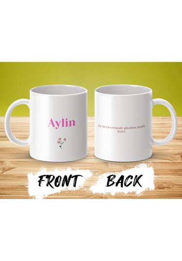 Aylin İsimli Kupa Bardak, İsimli Bardak, Hediye Kupa Bardak, Kahve Kupa Bardak