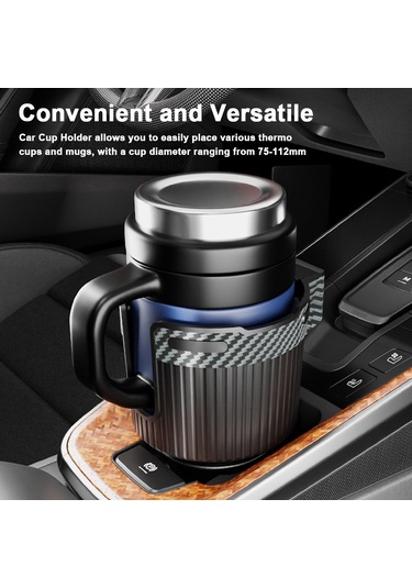 Honmex Kamyon Ve Araçlar İçin Siyah Büyük Kap Saklayıcı, 75-112mm Çaplı Termos/kahve Bardakları, Kayma Engellendirme, Abs Malzeme, Evrensel Uyumlu Siyah