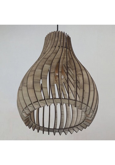Vialux Modern Ahşap Bohem Rustik Avize Tekli Sarkıt Lamba Modena Çok Renkli