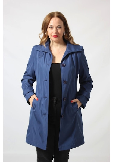 1670 Düğmeli Cep Detaylı Bondit Ceket Lacivert