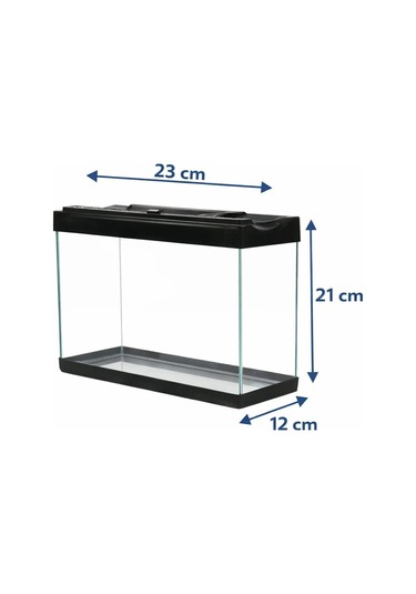 Betta Balığı Akvaryumu Siyah 23x12x21 Cm 4 Litre Arka Plan Hediyeli