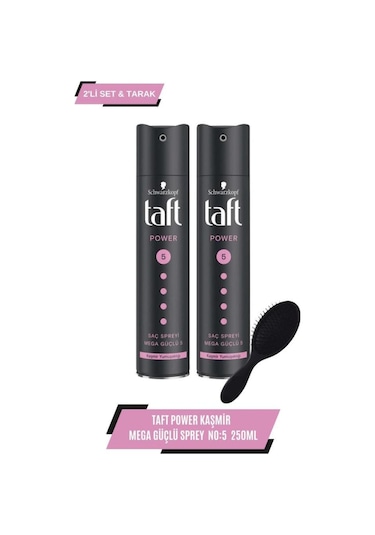Taft Power Kaşmir Mega Güçlü Sprey 2 x 250 ML + Tarak