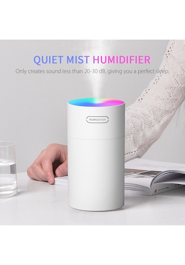 Padalink Ev Kullanıma Usb Renkli Led Işıklı Sessiz Nemlendirici, Nano Sprey Teknolojisi, Otomatik Kapatma, 2 Mod Sürekli/aralıklı - Gri