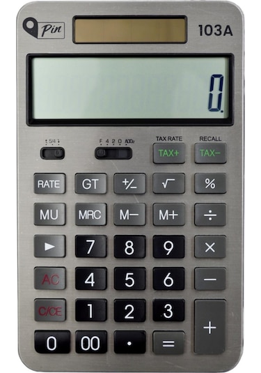 Pin 103a 12 Hane Antrasit Masüstü Hesap Makinesi Gke Siyah