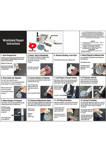 Qingmipy Oto Cam Çatlak Ve Yırtık Tamir Seti - Dıy Cam Görünürlüğünü Geri Yükleyen Enjeksiyonlu Reçine İçeren Tamir Aracı
