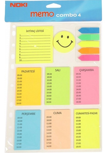 Noki Memo Combo 4 Yapışkanlı Notluklar Şekilli 127