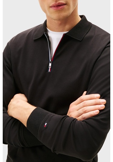 Tommy Hilfiger Erkek Polo Yaka Sweat Mw0mw40302 Bds Siyah Siyah Tommy Hilfiger Erkek Polo Yaka Sweat Mw0mw40302 Bds Siyah Siyah