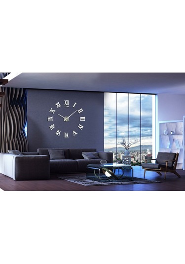 Yaleker 3d Açık Desenli Akrilik Duvar Saati - Ev Ofis Dekorasyonu, Kolay Montajlı, Roman Rakamlı, Dıy Kit Çok Renki