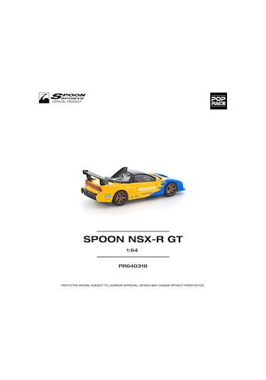 Pop Race Honda Nsx-r Gt Spoon Sports 1:64 Diecast Model Araba Pr640310 Sarı