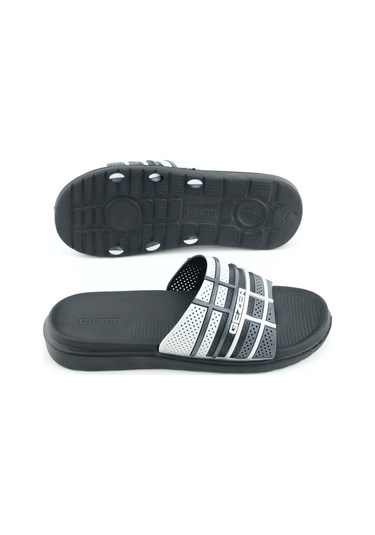 Gezer Erkek Yazlık Eva Islak Zemine Uygun Günlük Ev Bahçe Havuz Banyo Terlik Siyah