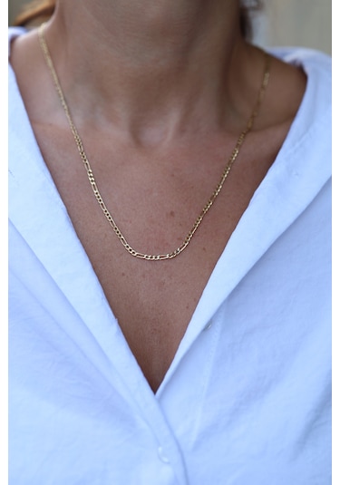 14 Ayar Altın Figaro Zincir Znc23437 Sarı Altın