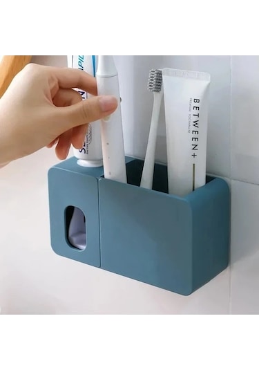 Trendooze Gaojunshop01 Koyu Mavi Hijyenik Diş Macunu Dispanseri Ve Askılık Koyu Mavi