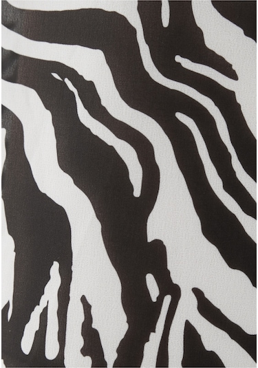 Rotate Zebra Desenli Düz Kesim Plaj Pantolonu Siyah