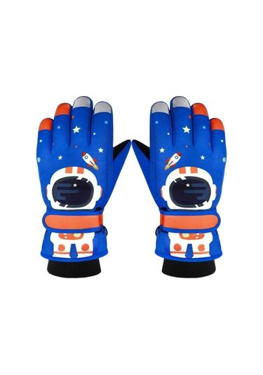 Suntek Çocuk Kayak Kış Eldivenleri Rüzgar Geçirmez Su Mavi-l Mavi L Çok Renkli