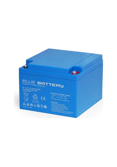 Blue Battery 12 V 26 Amper Bakımsız Kuru Akü Ups Aküsü
