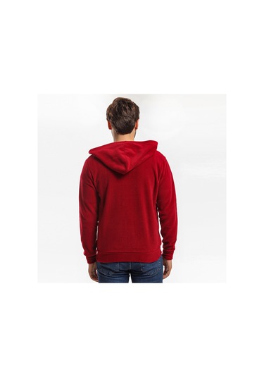 Slazenger SAMSON IN Erkek Fermuarlı Kapüşonlu Cepli Bordo Polar