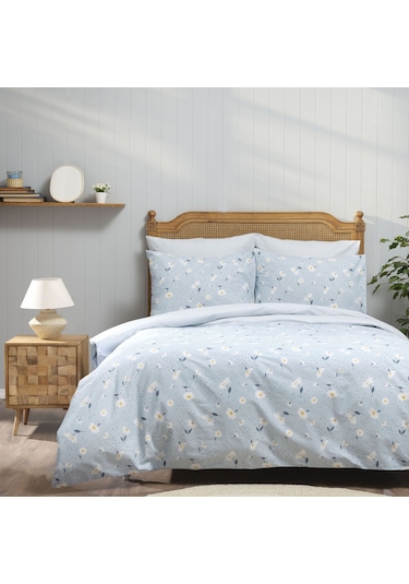 Sarah Anderson Daisy Mint %100 Pamuk Çift Kişilik Nevresim Yastı Mint