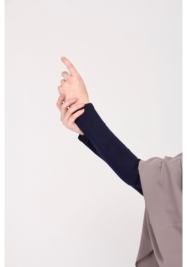 Likralı Kaymayan Kurtarıcı 1 Çift Tesettür Kolluk Lacivert