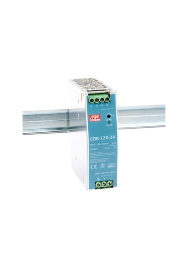 Meanwell EDR-120-24 24VDC 120W 5 Amper Ray Tipi Güç Kaynağı