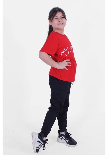 Fyk Kids Atatürk-ımza-bayrak Baskılı Unisexs Takım Kırmızı - İmza Kırmızı