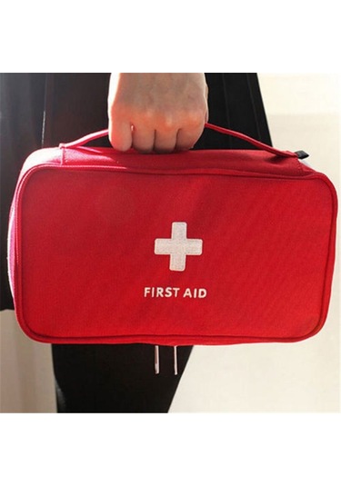 Sones Seyahat İlk Yardım Çantası Ev Acil Durum Hayatta Kalma Kurtarma Kutusu Kırmızı