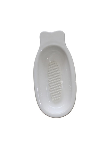 Porselen Kayık Figürlü Bebek Mama Püre Yapıcı Elma Rendesi Sebze Meyve Püre Yapıcı Beyaz