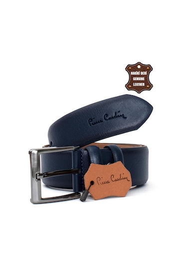 Pierre Cardin Pc401 Erkek 4 Cm Hakiki Deri Kemer Lacivert-lacivert Lacivert