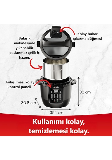 Instant Pot RIO 5.7 L 1000 W 7 in1 Buharlı Pişirici