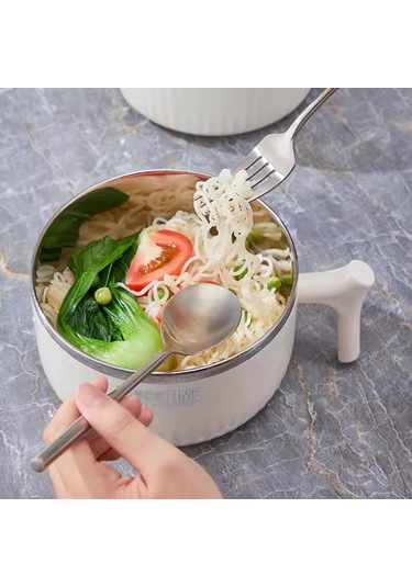 Tuomeng 304 Paslanmaz Çelik Hazır Erişte Kapaklı Kase, Saplı Yuvarlak Öğle Yemeği Kutusu, Yalıtımlı Öğle Yemeği Kutusu