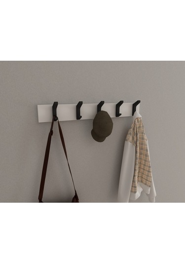 Hepsi3boyutlu Modern Duvar & Kapı Kanca Askılık - 5 Adet Siyah Kanca Askılık - Model No : 2 Siyah