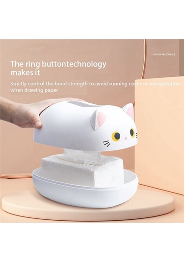 Xurunkeji Sevimli Oturma Odası Peçete Saklama Kutusu Mutfak Kağıt Kutusu Masaüstü Tuvalet Kağıdı Tutucu Banyo Yatakhanesi İçin - Siyah Siyah