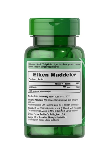 Puritan's Pride Selenyum 200 Mcg 100 Tablet