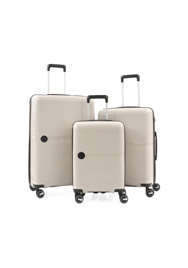 Ççs 5239 Polipropilen 3 Lü Valiz Seti Beyaz-antrasit Beyaz - Antrasit