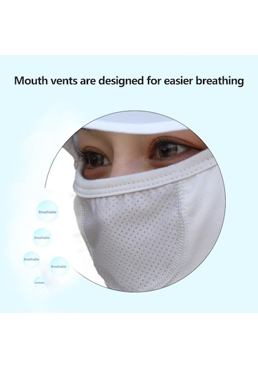 Geeroyoo Yaz İçin Esnek Ve Nefes Alabilir Güneş Koruyucu Yüz Maskesi Şapka Kenarlı, 360 Derece Koruma, Yıkama Kolay, Cilt Dostu Gri