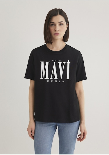 Mavi - Mavi Logo Baskılı Siyah Tişört 1611990-900 Çok Renkli