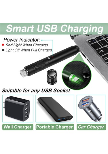 Aubyhe Usb Şarjlı Yeşil Lazer Işığı, 2000m Uzaklık, Alüminyum Kasa, Camping-astronomi-işaretleme İçin, Siyah Siyah