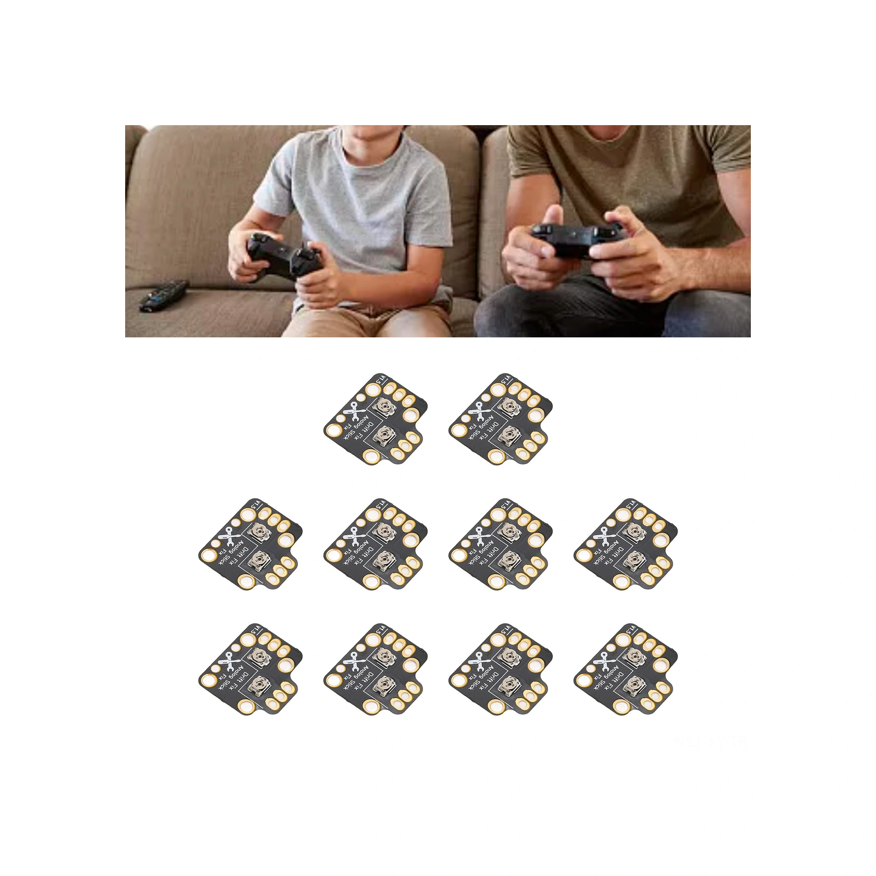 Shineyee Ps4/ps5/xbox Kontrolör Joystick Drift Tamir Modülü - 3d Direksiyon Sapma Tamiri Ve Kalibrasyon Plakası Siyah 10 Adet