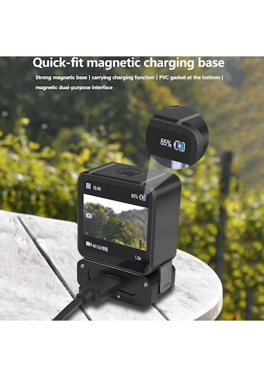 Djı Osmo Action 2 Kamera Manyetik Şarj Tabanı İçin 1/4 İnç Ve Arri Delikli, Özellik: Set A Siyah