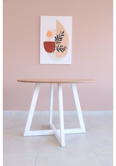 BAMBU Renk Yuvarlak Yemek Masası, Modern BAMBU MDF  Yemek Masası,
