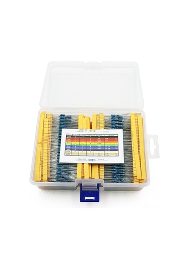 Yifomall 2600 Adet 1/4w Metal Film Direnc Seti, 130 Farklı Sık Kullanılan Değer, 1% Hassasiyetli, Elektronik Projeler İçin Kutulu Tam Seri