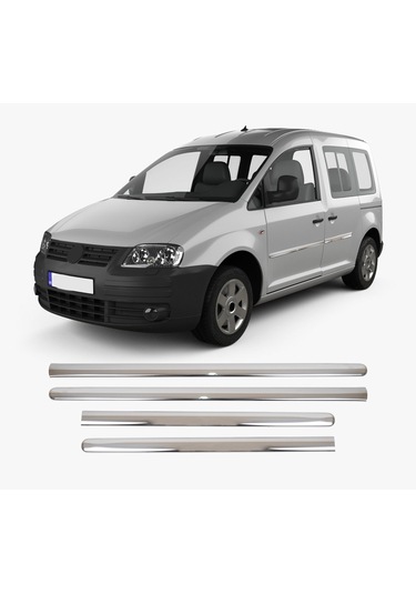 Volkswagen Caddy Uyumlu 2003-2014 Krom Yan Kapı Çıtası 4 Parça Paslanmaz Çelik