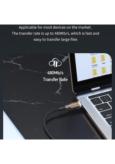 Awei Cl-125t Tip-c / Usb-c Tip-c / Usb-c Hızlı Şarj Veri Kablosu, Uzunluk: 1m Siyah