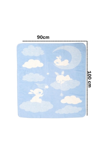 Yumuşak Bebek Çocuk Battaniyesi Mevsimlik 90x100 Cm Mavi