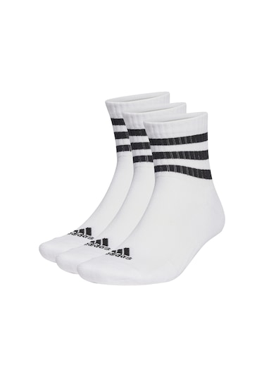 Adidas 3-stripes Sportswear Yastıklamalı Yarım Bilekli Çorap - 3 Çift Beyaz Çorap Ht3456 001